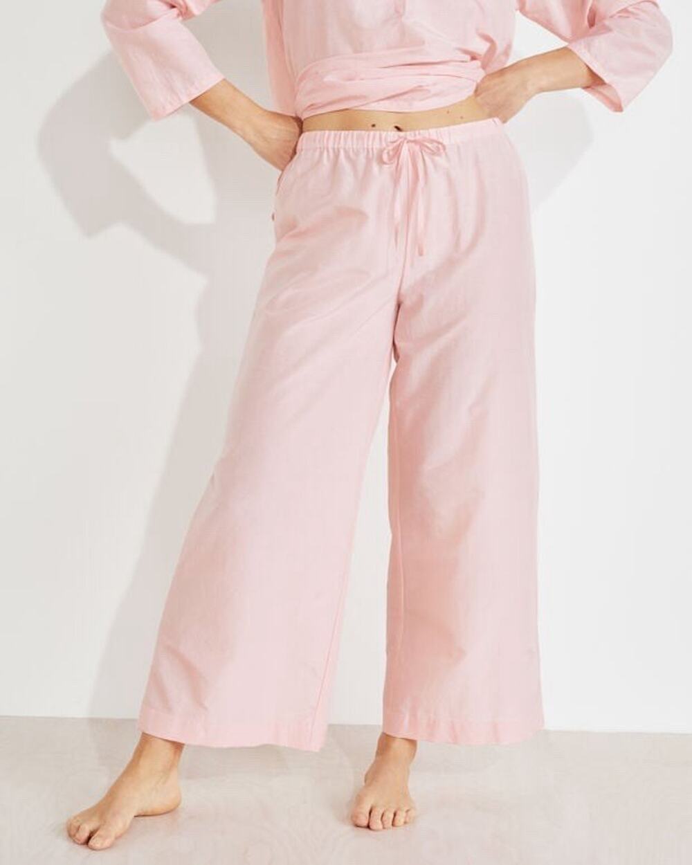 Haven Well Within Talbots Size Large Pink COTTON SILK DRAWSTRING PAJAMA PANTS